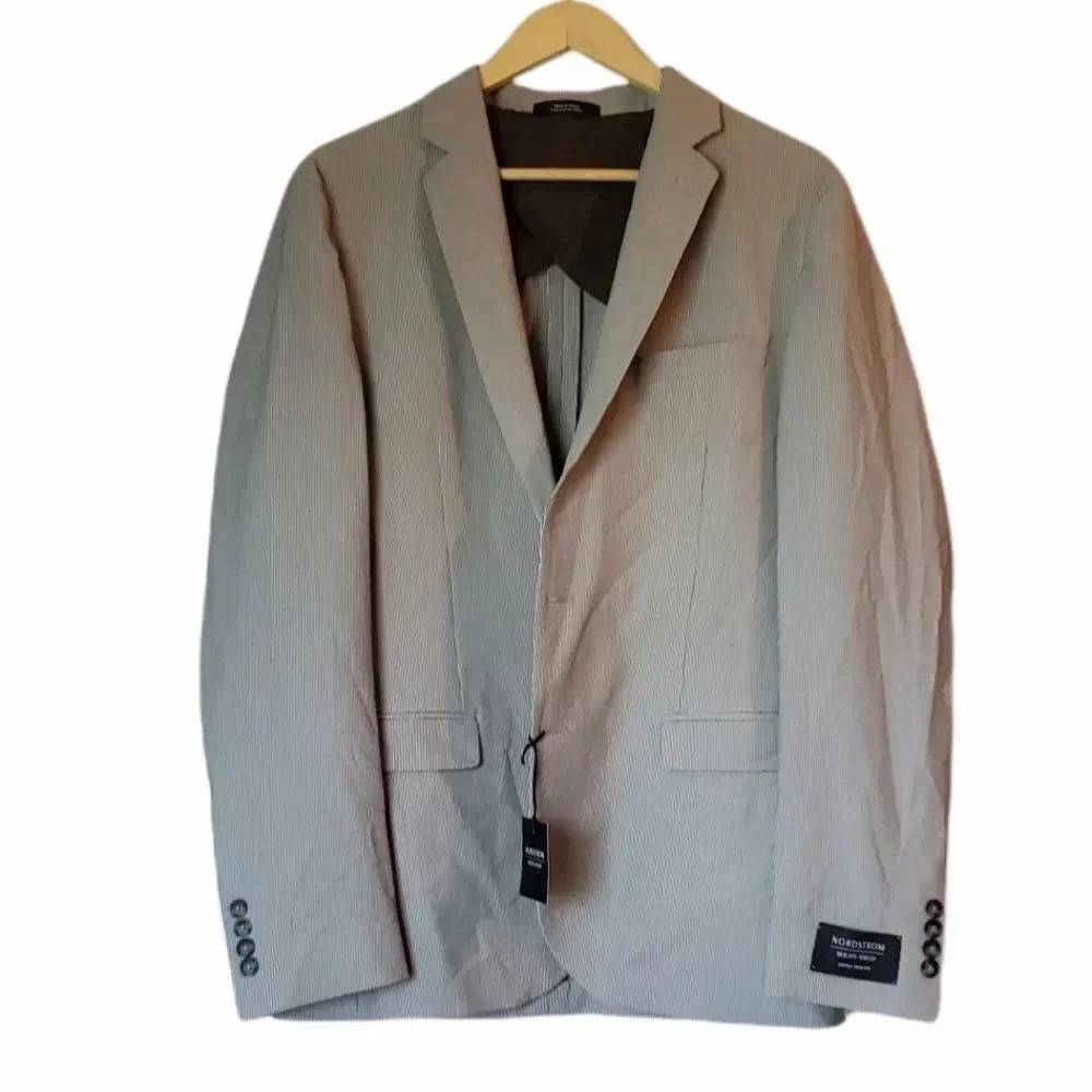 Nordstrom Gray Extra Trim Fit Blazer L